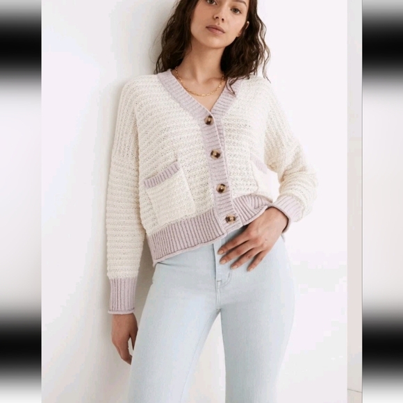 Madewell Sweaters - Madewell Womens Seabrook Spring Cottagecore Cardigan Sweater in Antique Cream M